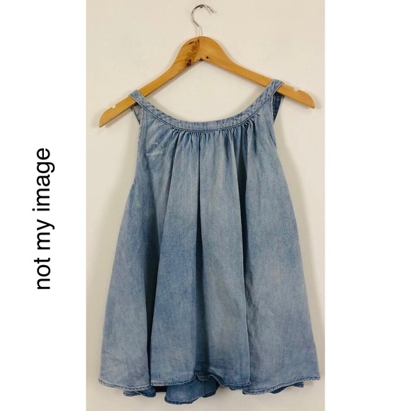 h&m limited edition size 10 light denim flowy top - Picture 3 of 8